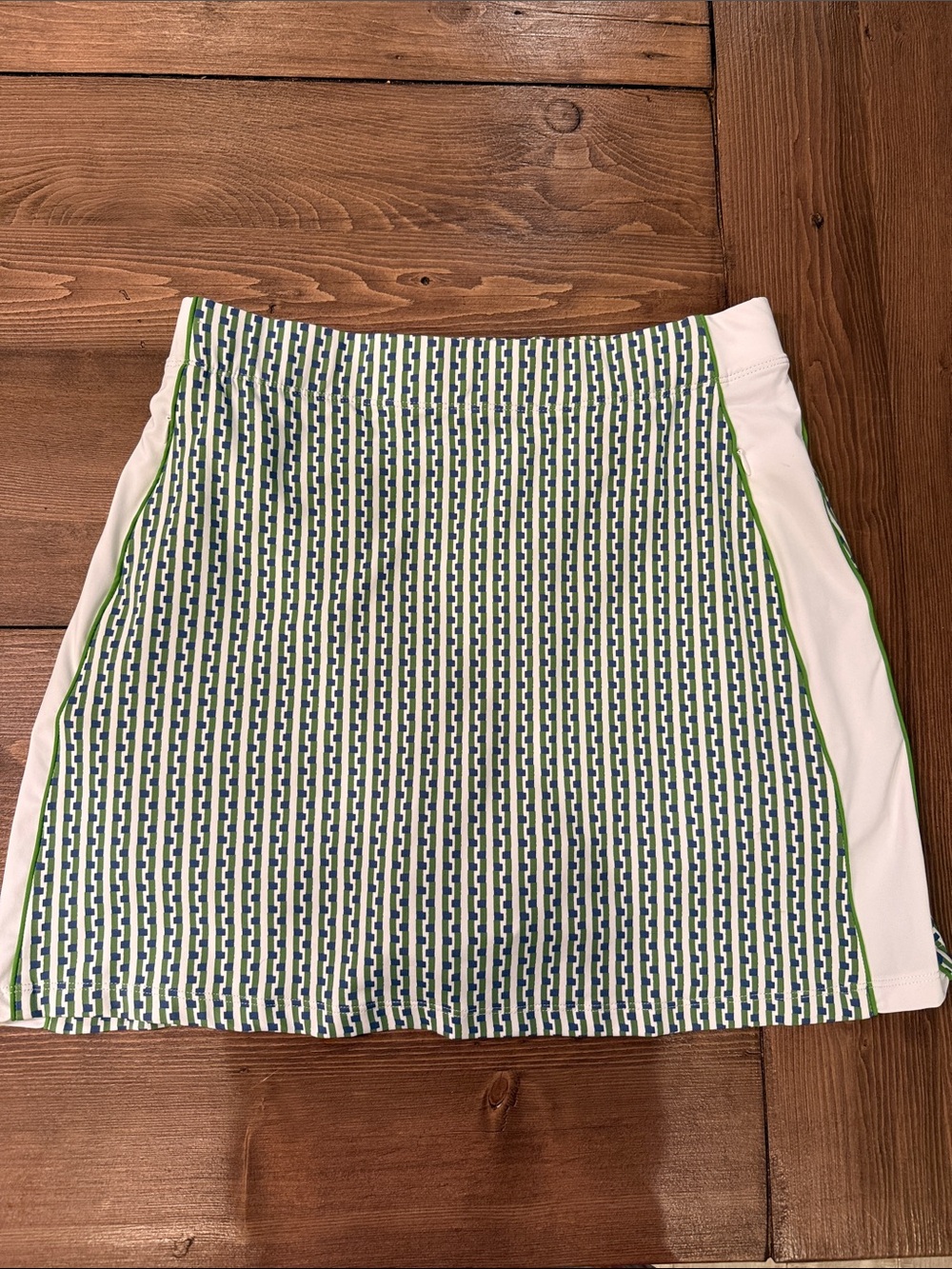 J. McLaughlin Navy, Green & White Patterned Mini Skort